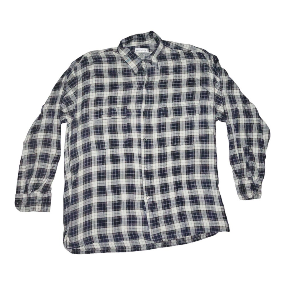Roevelle Button Up Shirt Large Men's Long Sleeve 100% Silk Casual Preppy Hipster